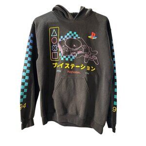 Vintage Playstation Japan 1994 Black Hoodie Size S, Pre-Owned Good Condition